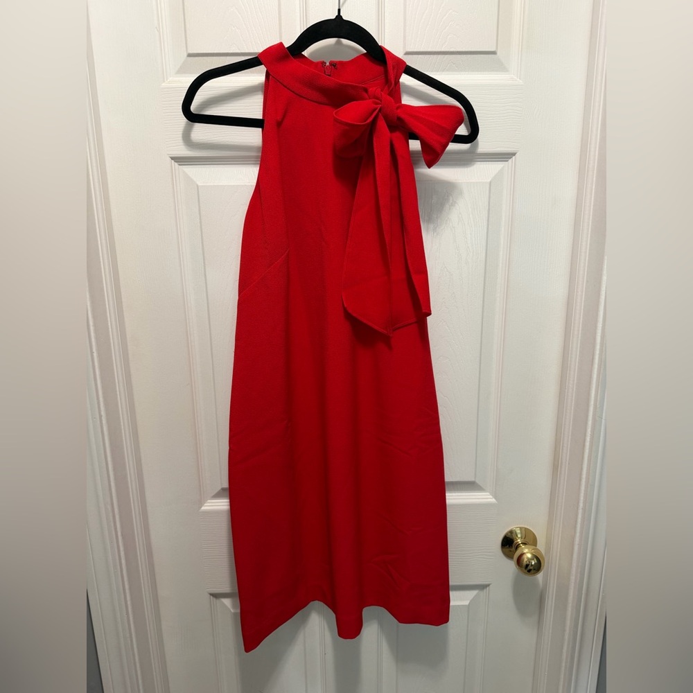 Vince Camuto Red Bow-Tie Midi Dress